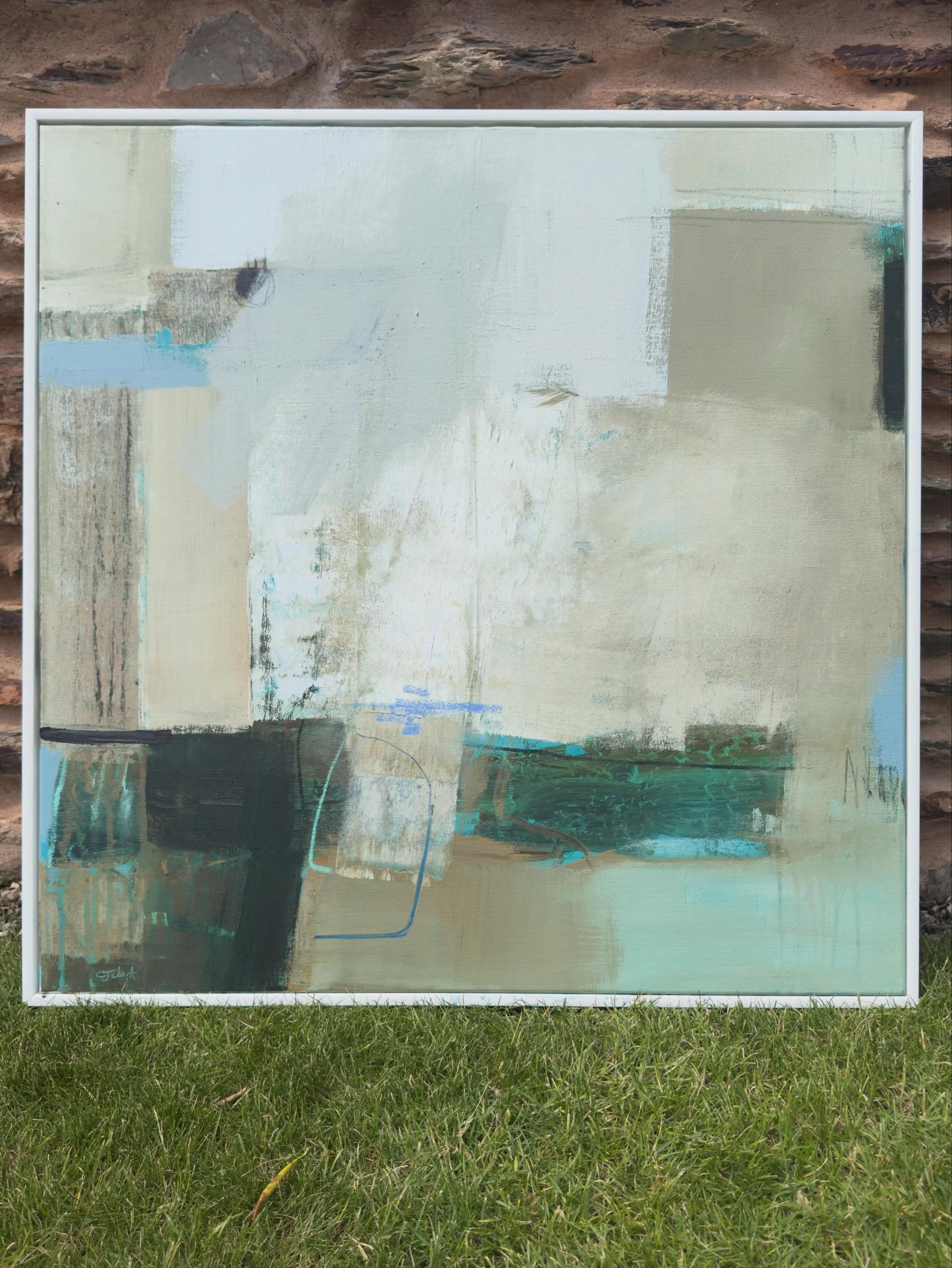 This Painting asked for trust and tested my patience more than once.

There were moments when it seemed to lose its way but I knew how I wanted the final piece to feel which was serene spacious and full of a quiet movement.

So I worked through the d