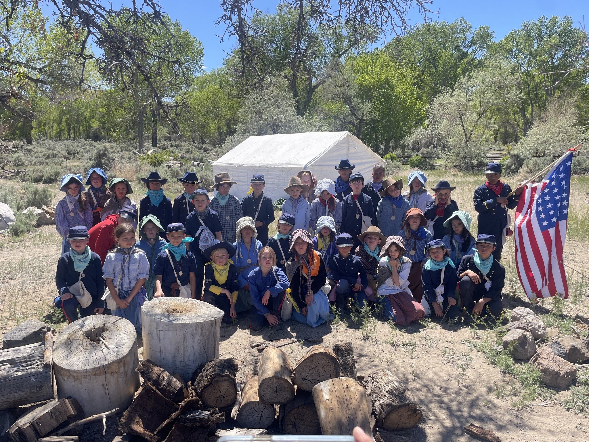 Our 4th and 5th grade pioneers and Union soldiers successfully made it home from the &ldquo;Utah territory&rdquo;. They are a hardy group and had a great time!