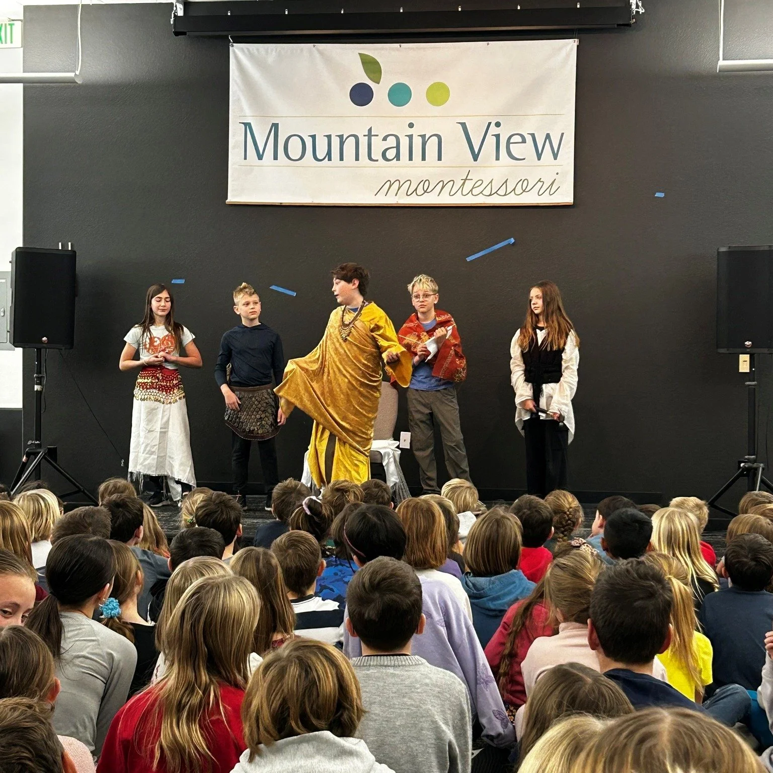 A little ancient Egypt magic at MVM today! Upper El 2 performed for our Elementary and Children&rsquo;s House students with Her Majesty, Himself, a short play inspired by Hatshepsut, the trailblazing queen who ruled as a pharaoh. What a performance!