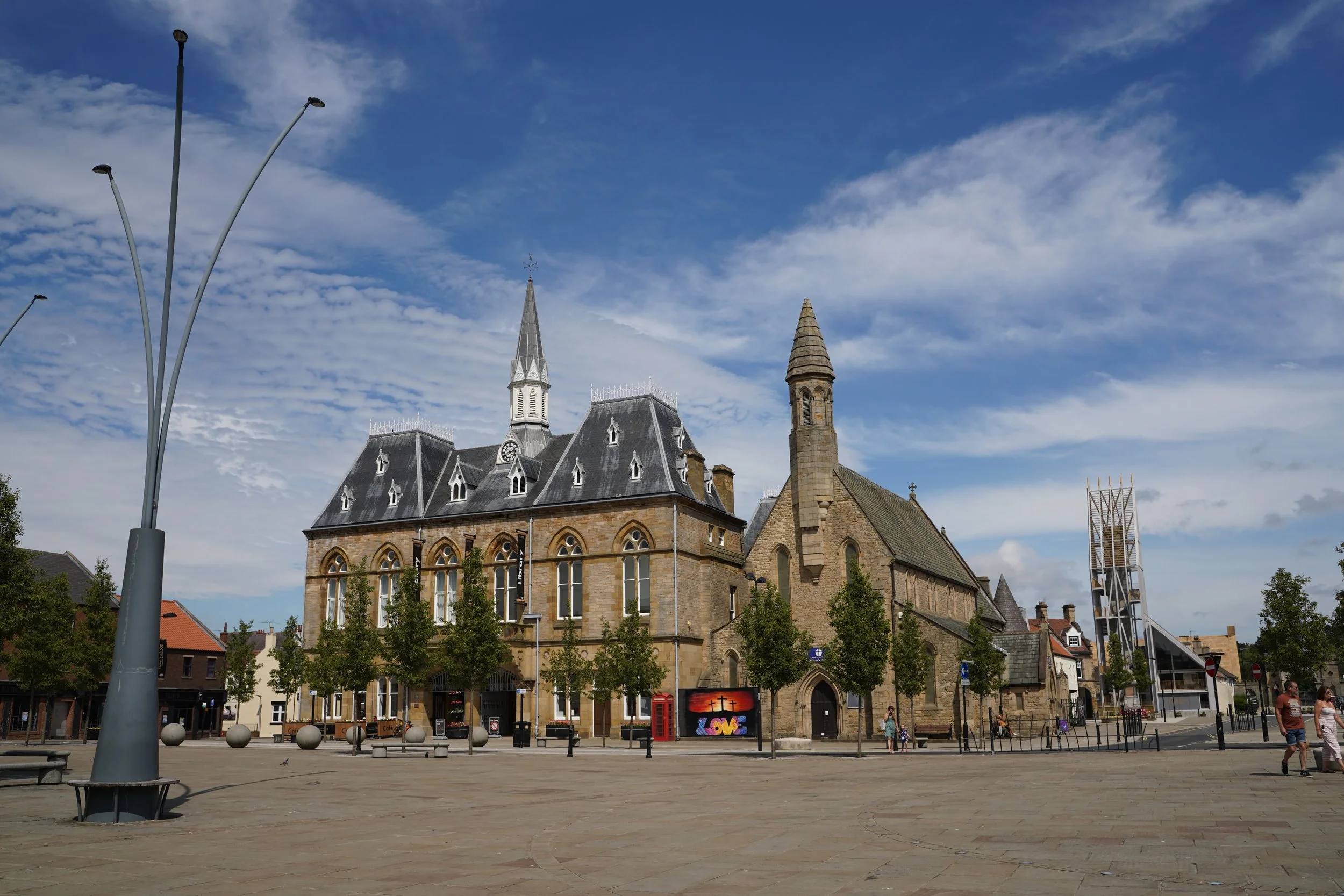 A view of Bishop Auckland Town Hall