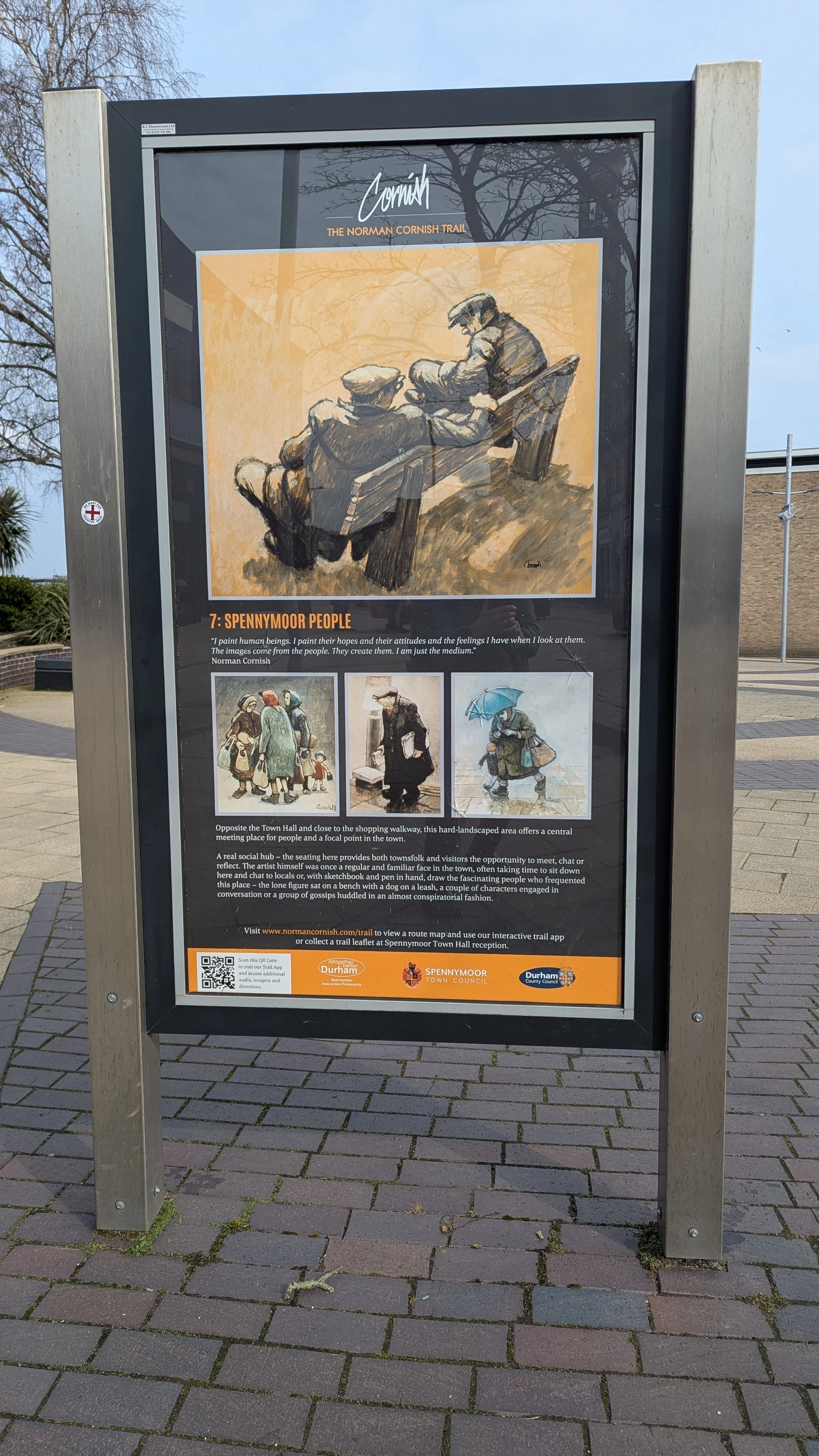 one of the signs from the Cornish trail showing one of the artists' paintings