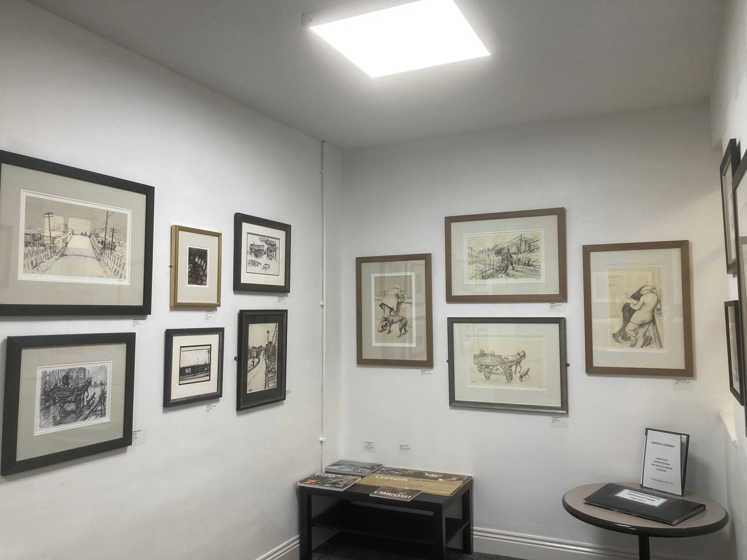 art on walls of one of the galleries