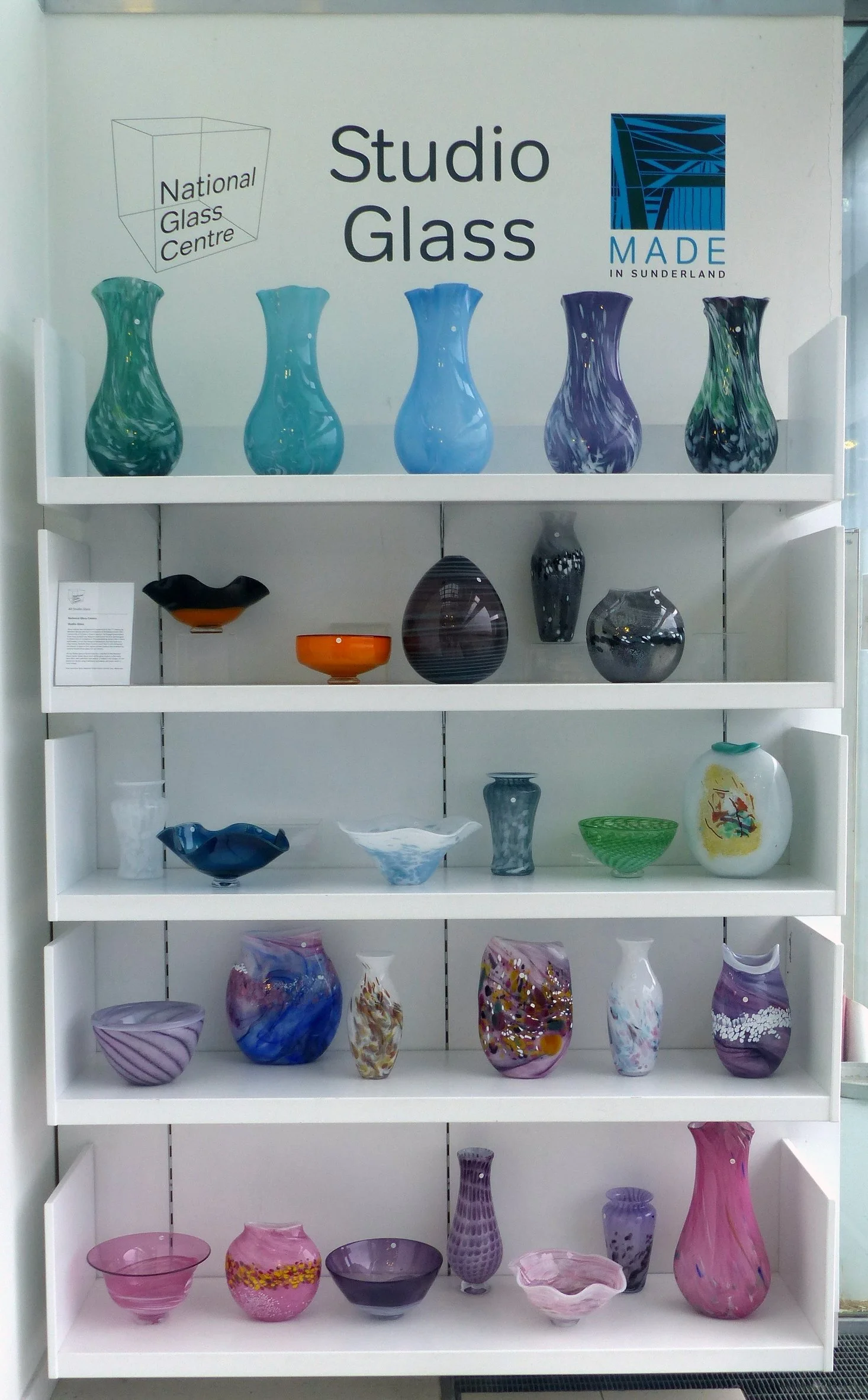 A display of glassware at the National Glass Centre