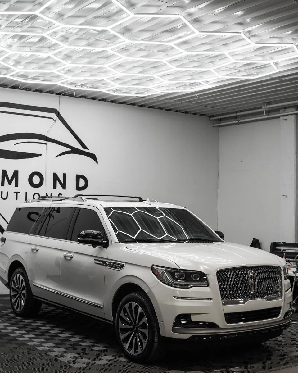 Lincoln Navigator came straight from the dealership to us! We applied our 5 Year Ceramic Coating. Protecting the vehicle, while making it a breeze to maintain. We also applied Ceramic tint to the vehicle, not only does this add privacy. It also prote