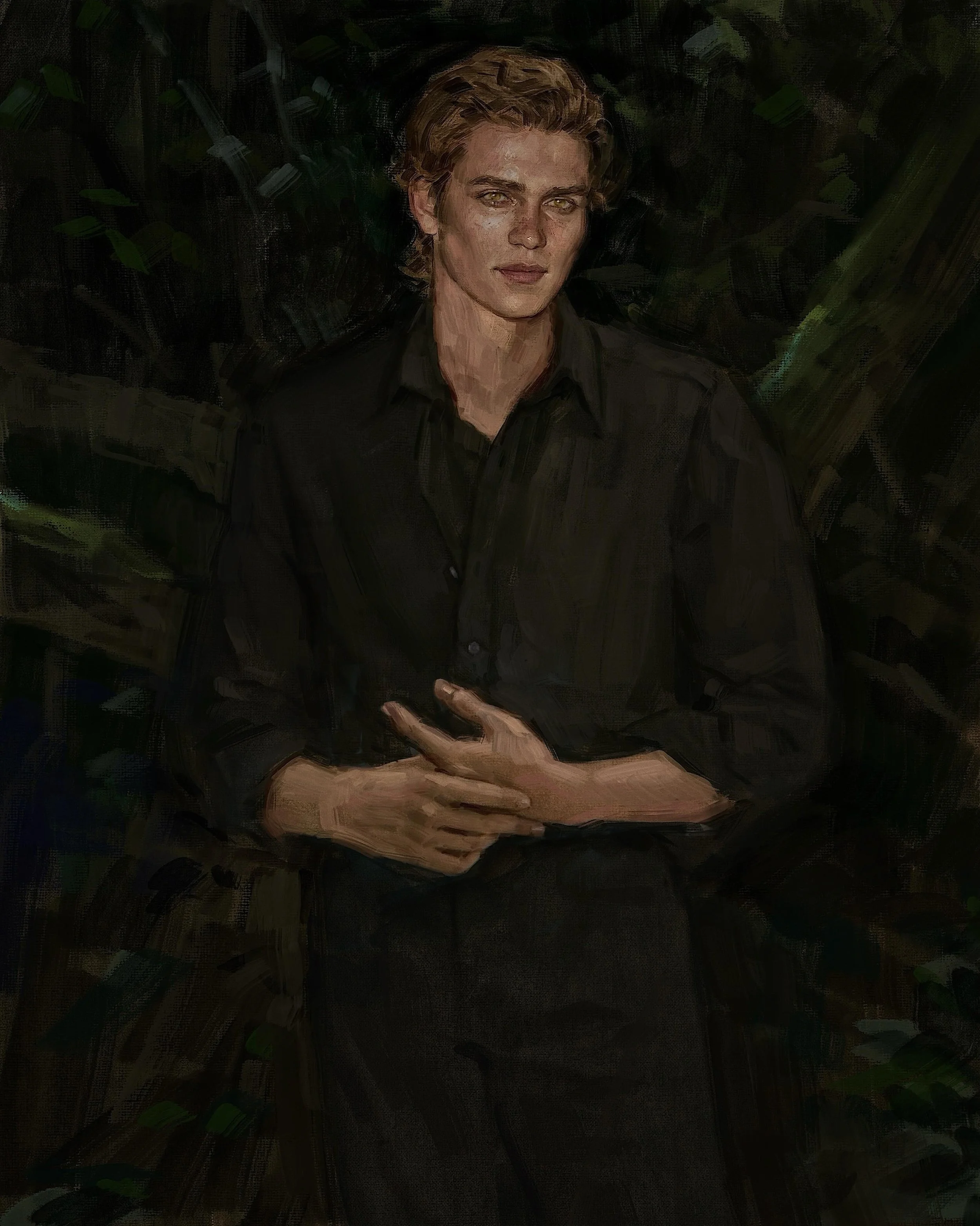 🌊🌙🌲✨ Meet Lucca Sinclair, the MMC of my story, A Whisper Through the Pines. This art was created by the lovely and exceptionally talented @aliceblakeart 

Lucca is a book store owner from Portland, Oregon, come to Bethel to hunt down his brother&r