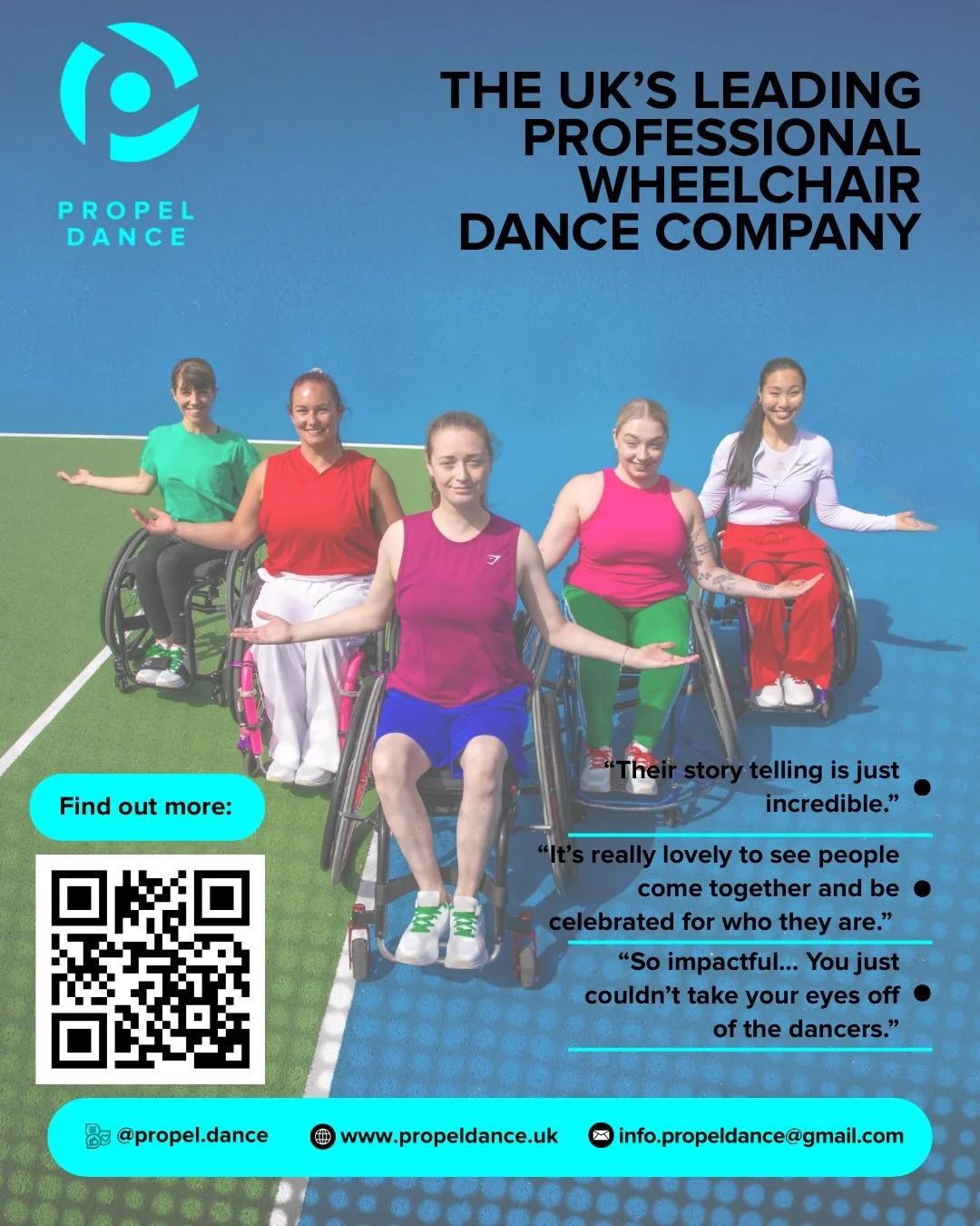 We&rsquo;re excited to share what we do!
 Propel Dance creates powerful, inclusive dance experiences for theatres, festivals, and communities.
 Let&rsquo;s work together ✨