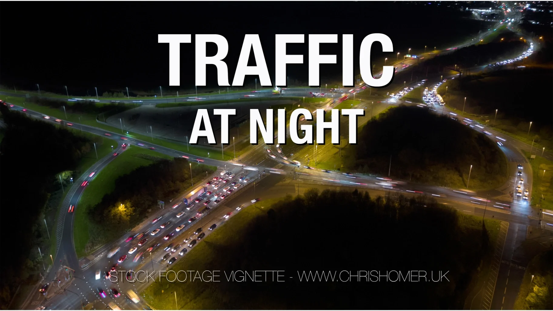 Stock footage of traffic at night