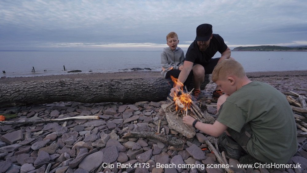 Beach Camping Stock Footage