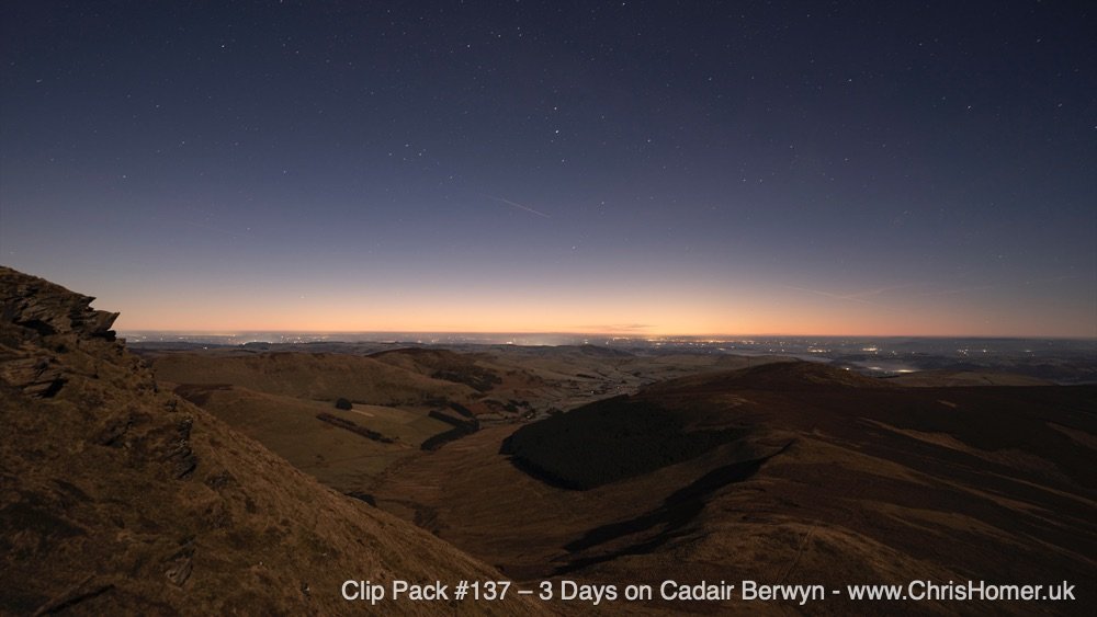 Cadair Berwyn mountain Wales timelapse stock footage