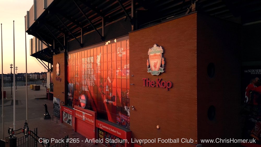 Anfield Stadium, Liverpool Football Club Drone Stock Footage