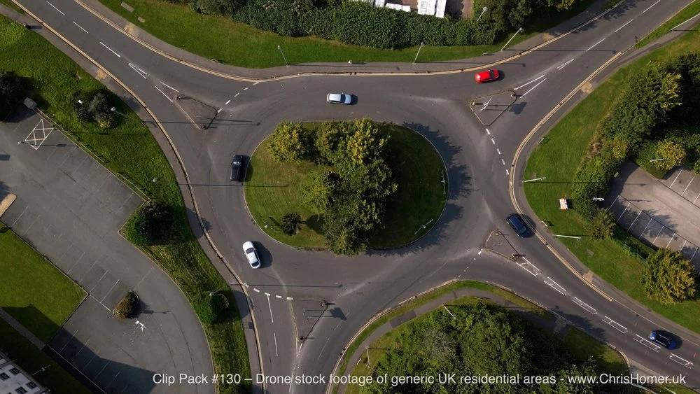 British roads drone stock video footage