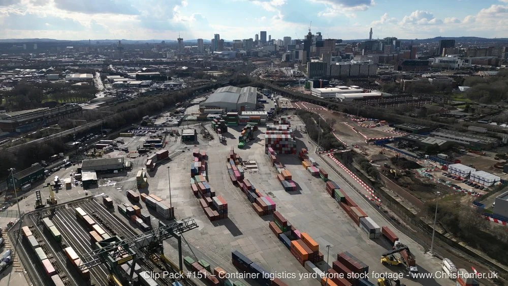 Clip Pack #151 – Shipping Container and Logistics Yard Drone Stock Footage & Timelapse