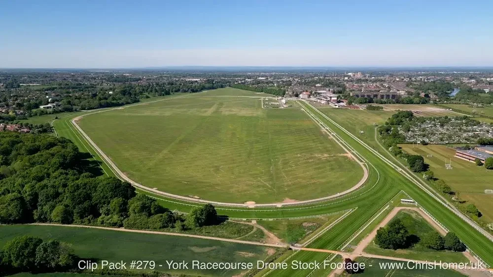 York Racecourse Drone Stock Footage - 4K Royalty Free Video Download