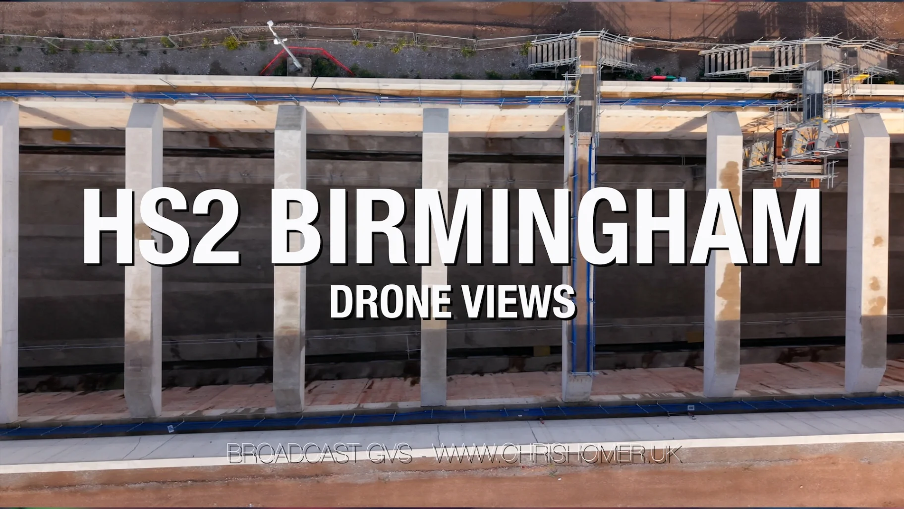 HS2 Birmingham drone views www.ChrisHomer.uk Stock video footage