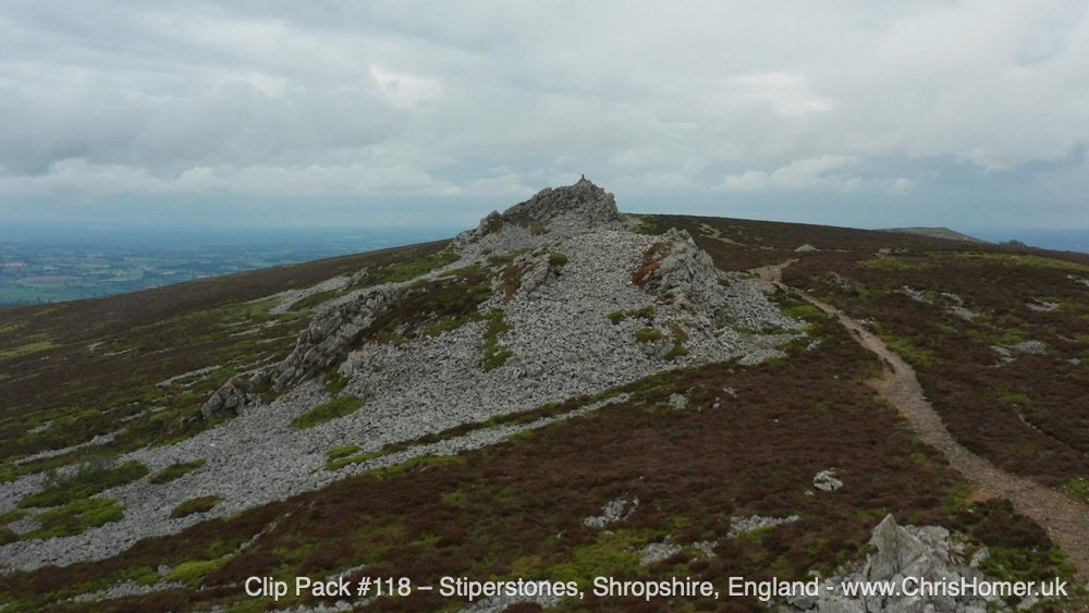 Stiperstones Shropshire drone stock video footage