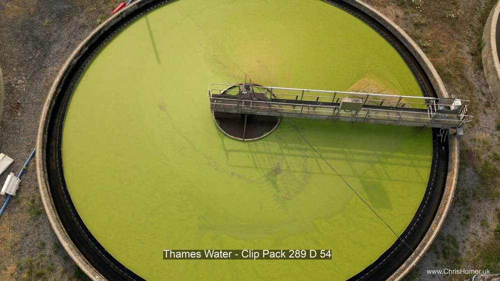 Thames Water Sewage Treatment Works Stock Footage