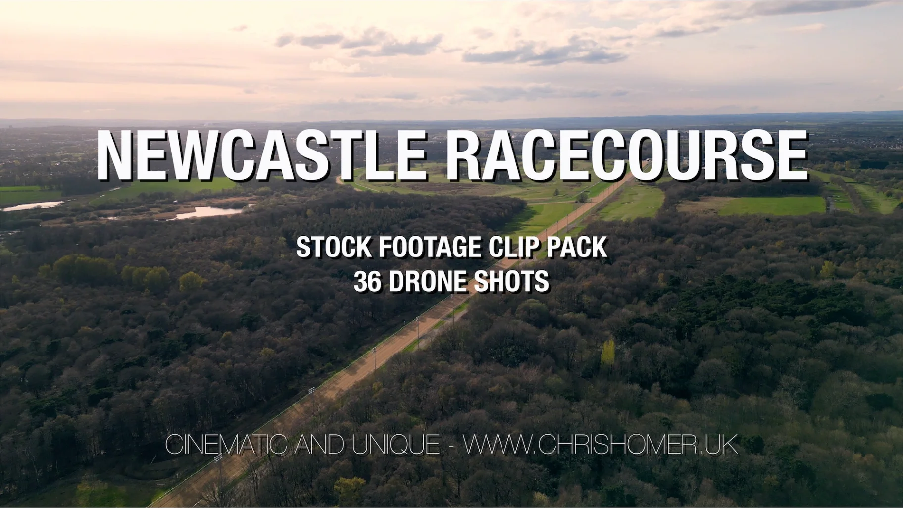 Newcastle Racecourse Drone Stock Footage - Clip Pack #324