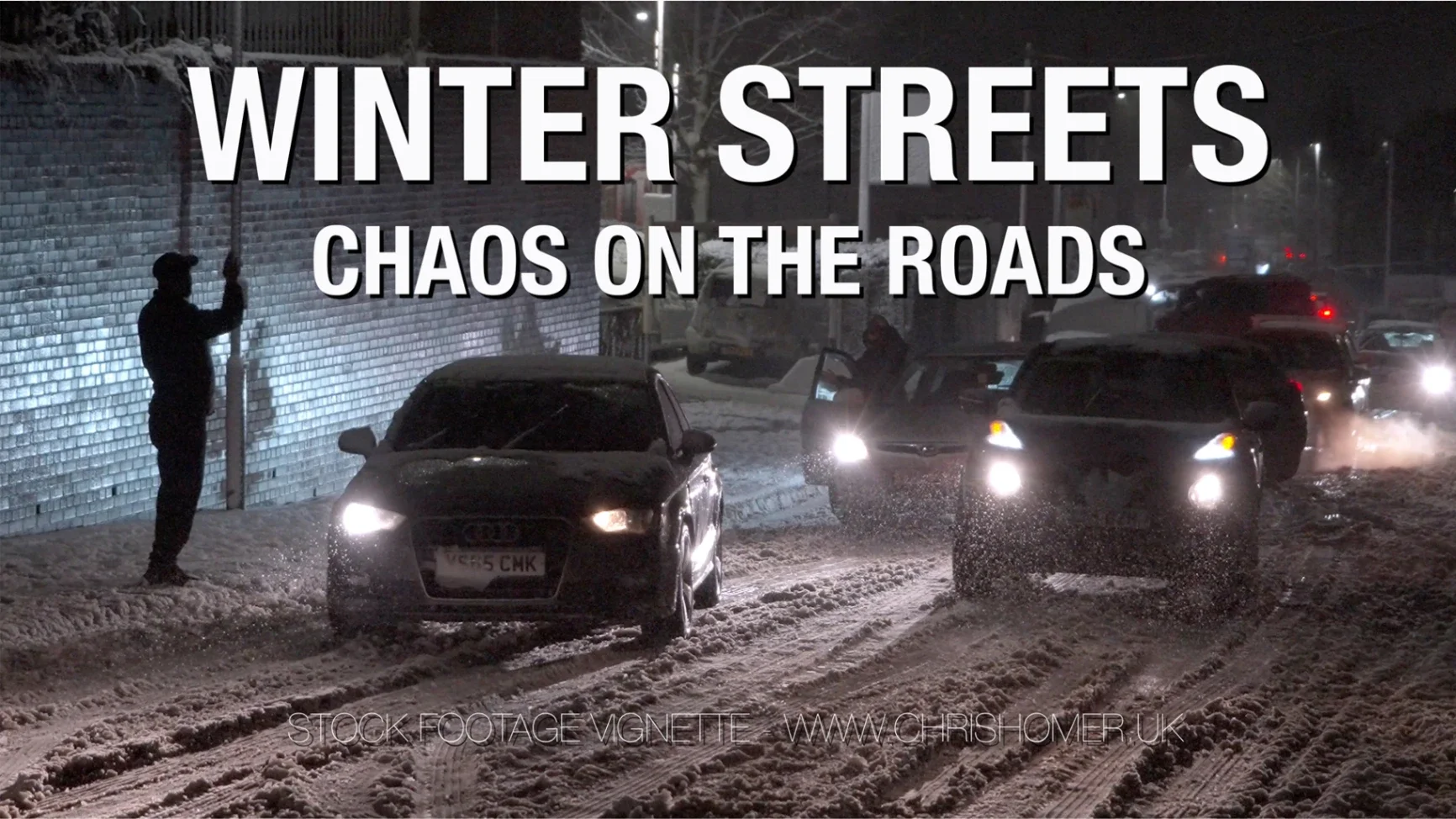 Winter streets stock footage of chaos on the British roads