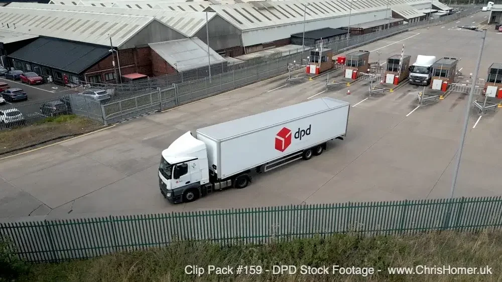 DPD Logistics drone stock footage