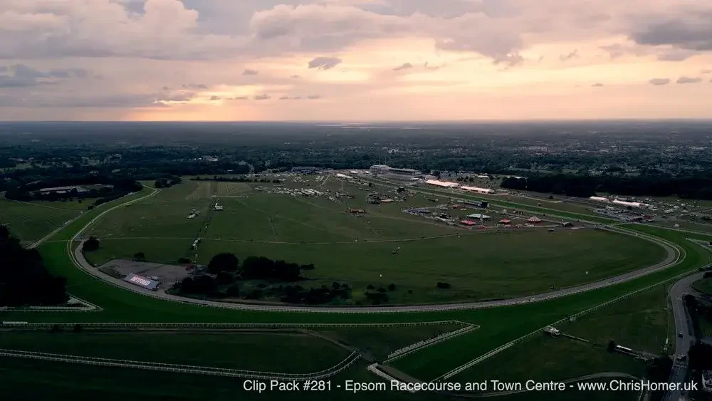 Clip Pack #281 - Epsom Racecourse and Town Centre Stock Footage