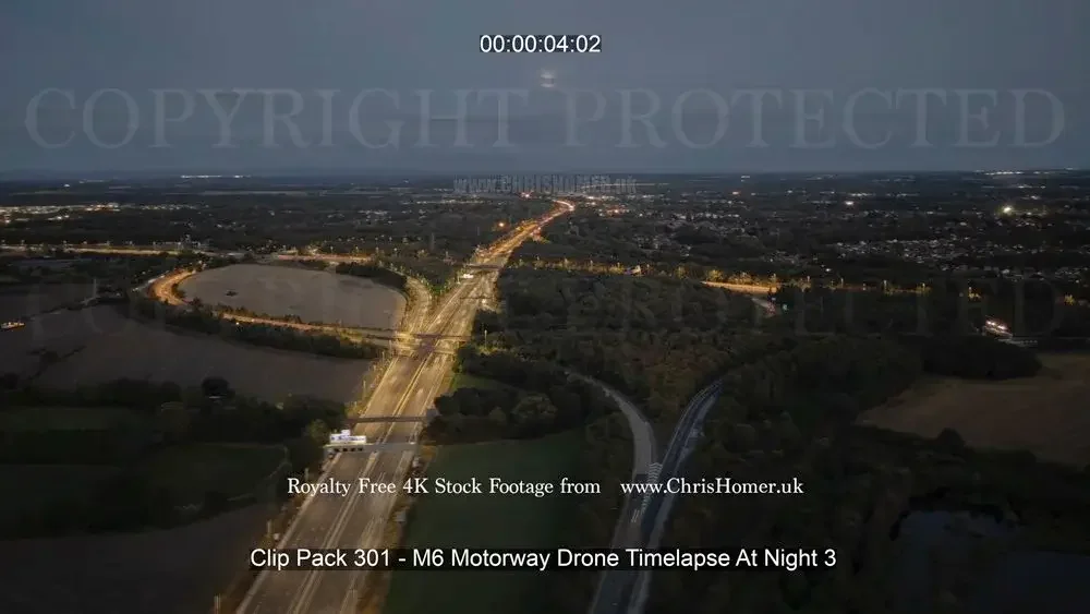 M6 Motorway Timelapse Stock Video Footage at night