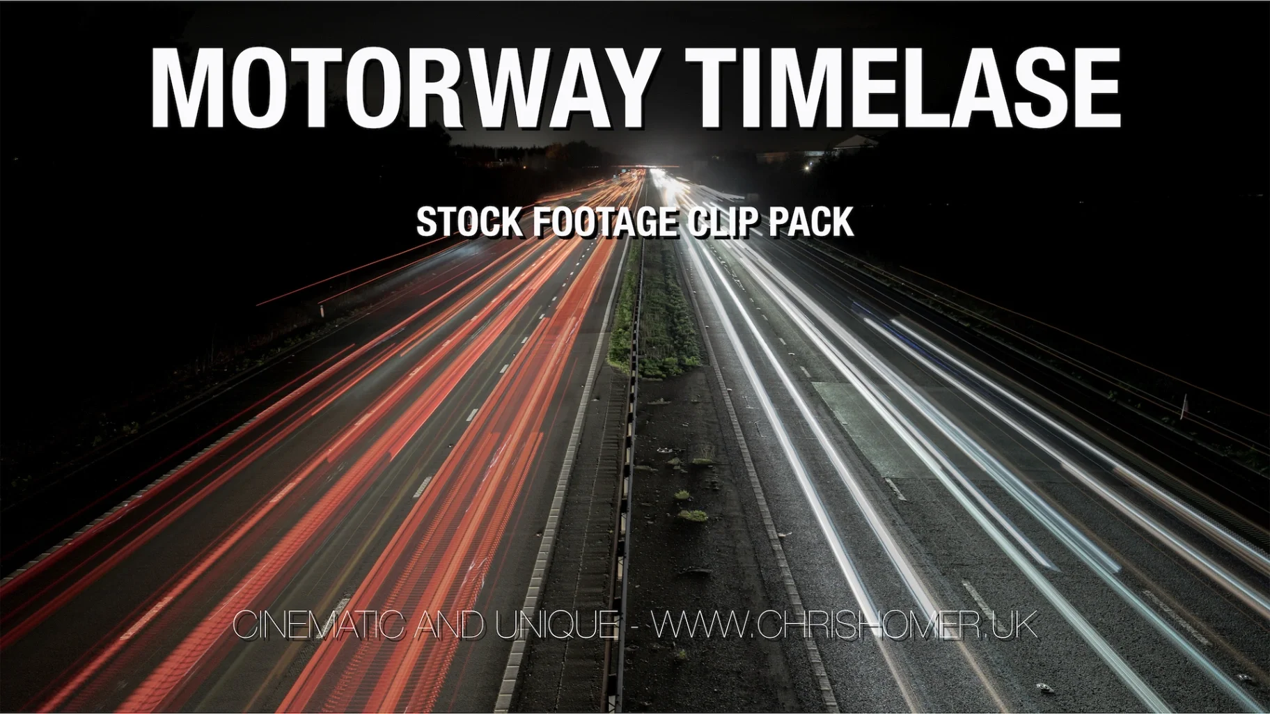 Motorway Timelapse Stock Footage - UK Traffic at Night - Pack 323