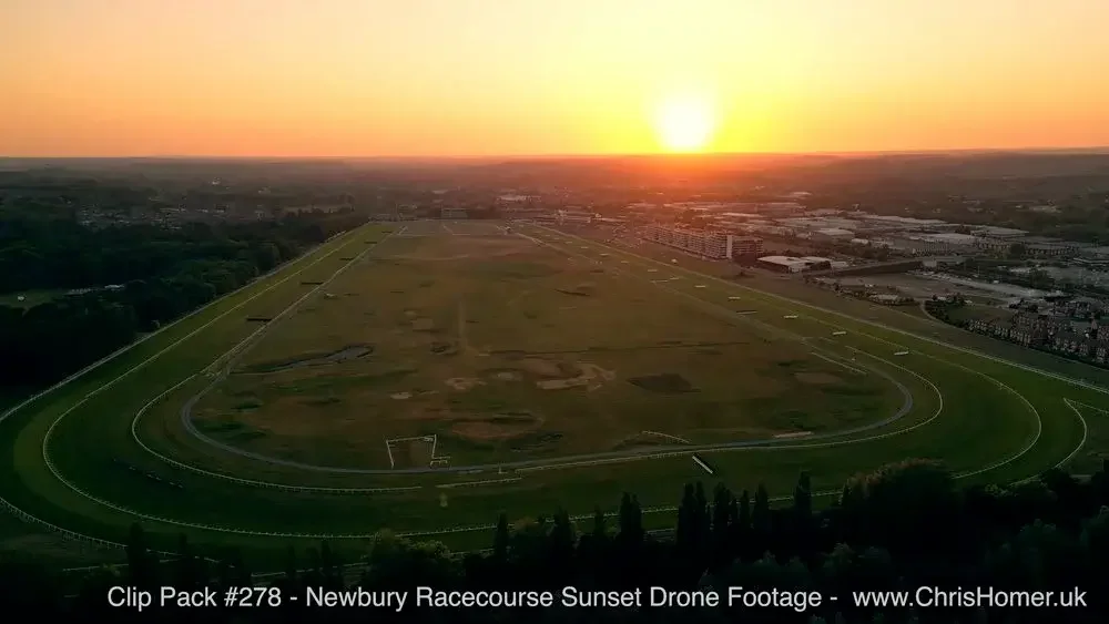 Newbury racecourse drone stock video footage