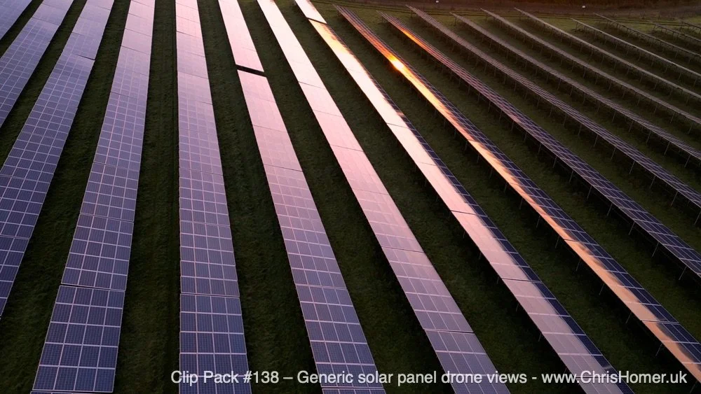 Solar farm drone stock footage