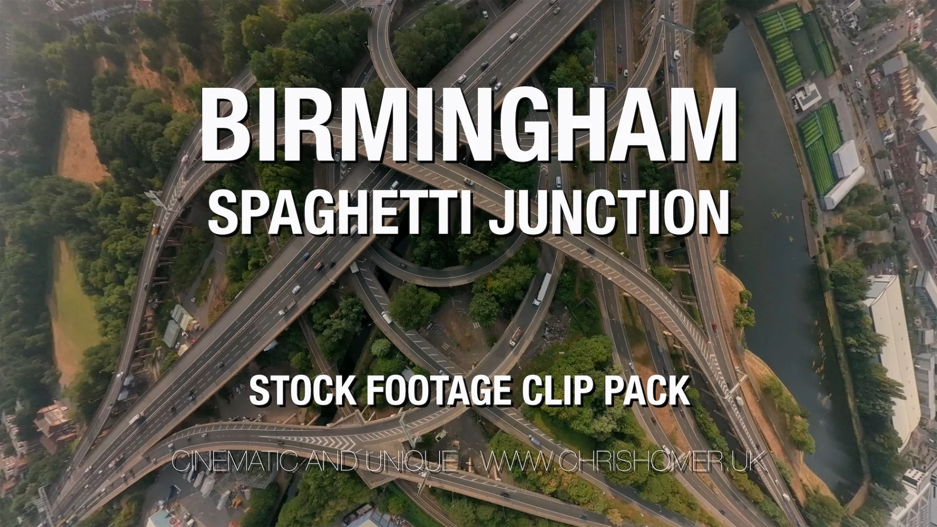 Stock video footage of Birmingham Spaghetti Junction - Drone Aerial Views | License in 4K