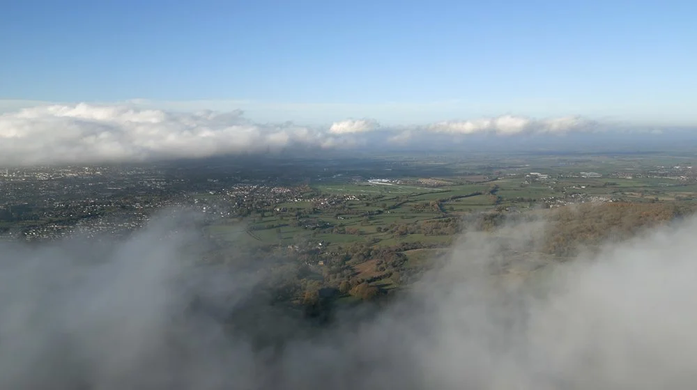 Cheltenham racecourse cloud inversion stock video footage
