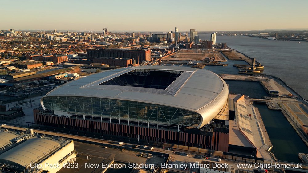 New Everton Stadium - Bramley Moore Dock Stock Footage