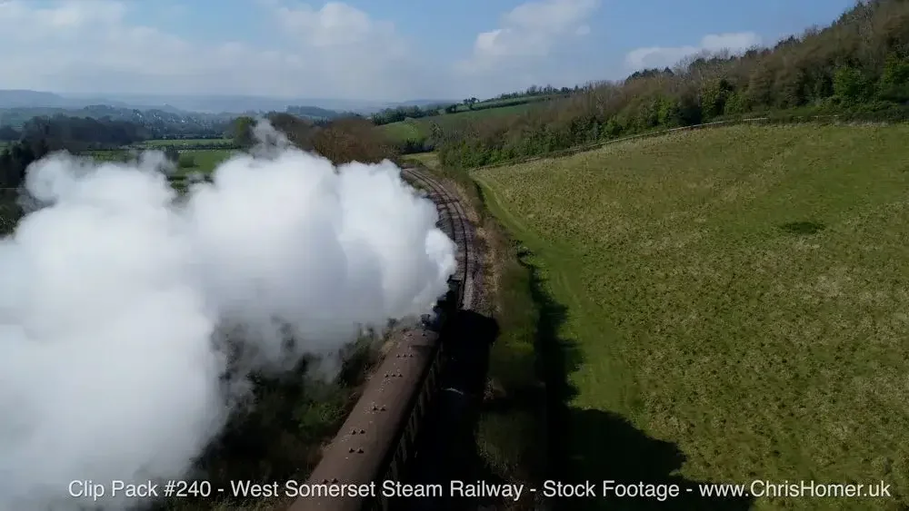 West Somerset Steam Railway Drone Stock video