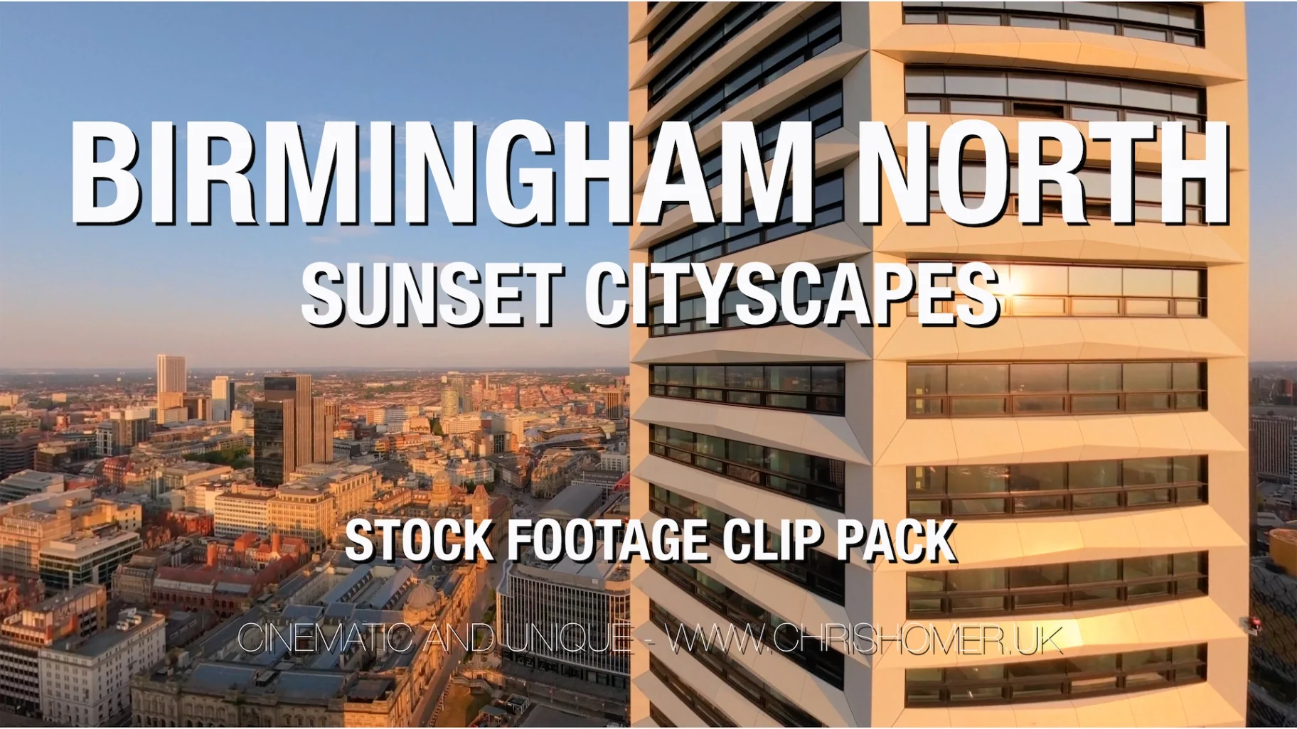 Birmingham North - Sunset Cityscapes | Stock Footage Clip Pack 335