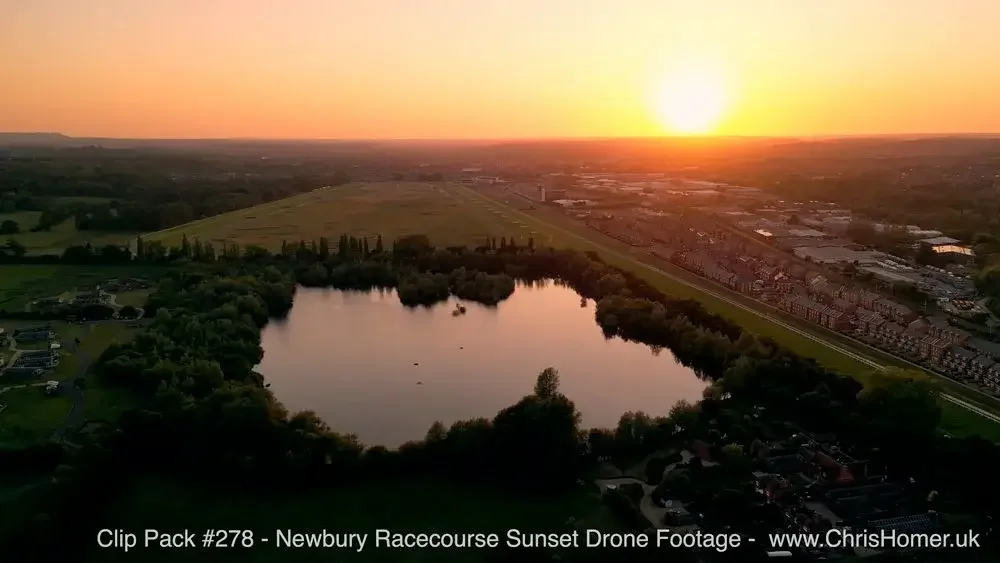 Newbury racecourse drone stock video footage