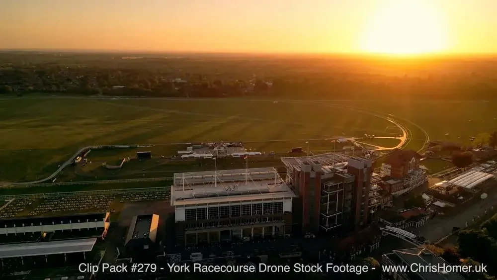 York Racecourse Drone Stock Footage - 4K Royalty Free Video Download
