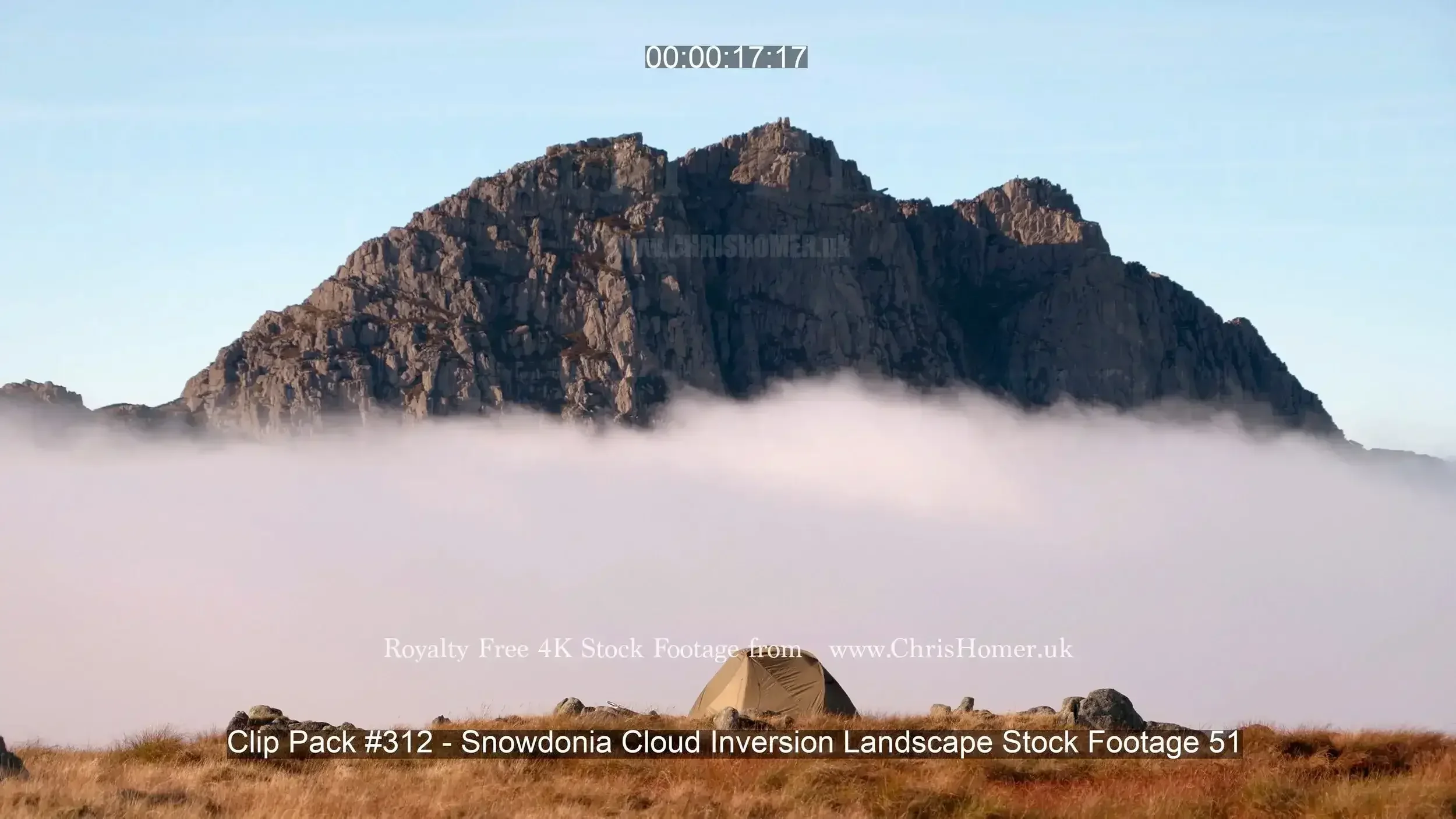 Clip Pack #312 - Snowdonia Cloud Inversion Landscape Stock Footage