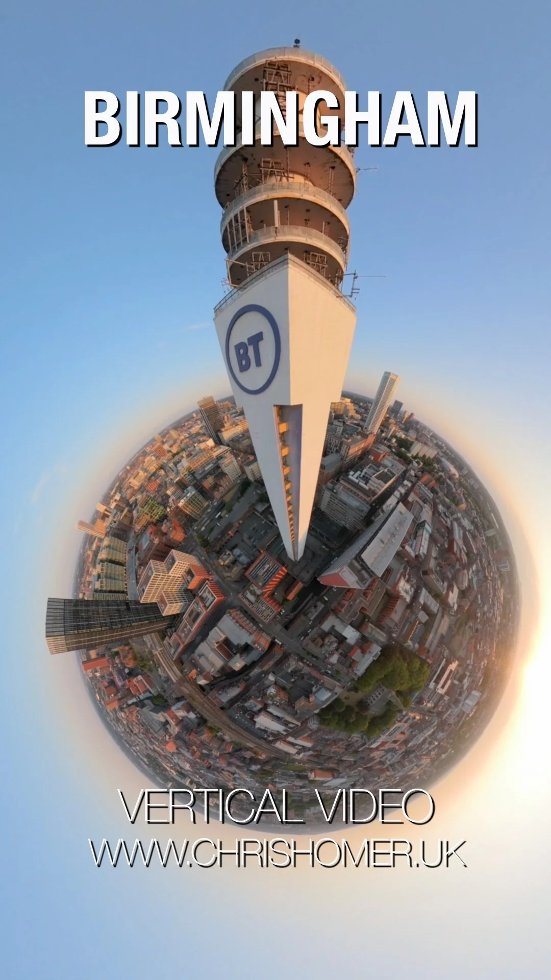 Birmingham Vertical Stock Video Footage - Tiny Planet