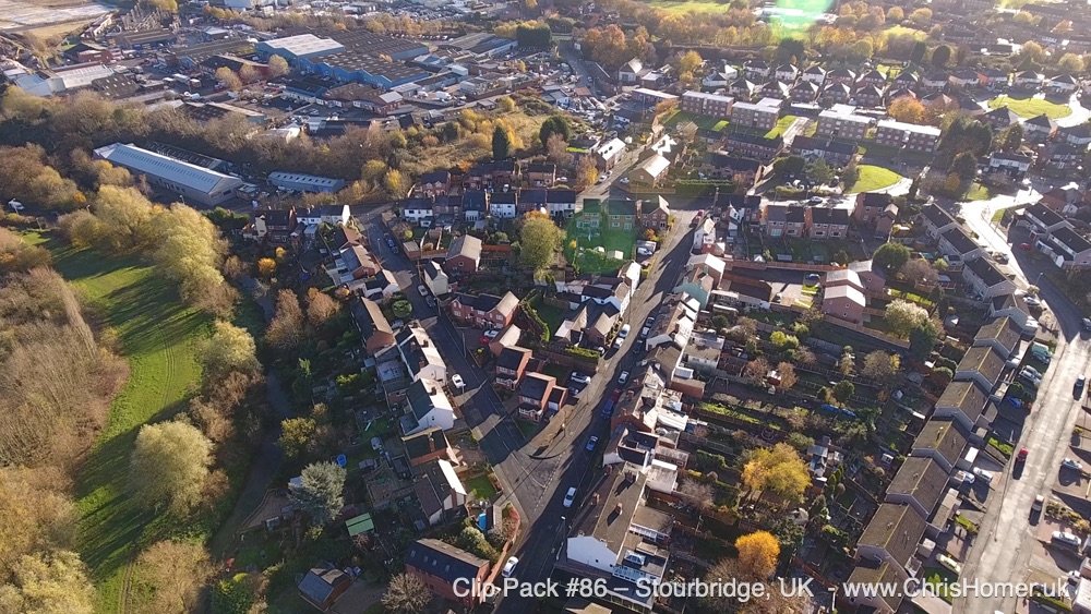 Drone stock video footage download - Stourbridge, Dudley, West Midlands