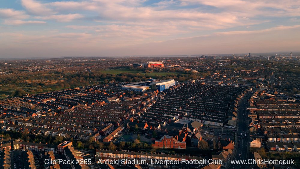 Anfield Stadium, Liverpool Football Club Drone Stock Footage