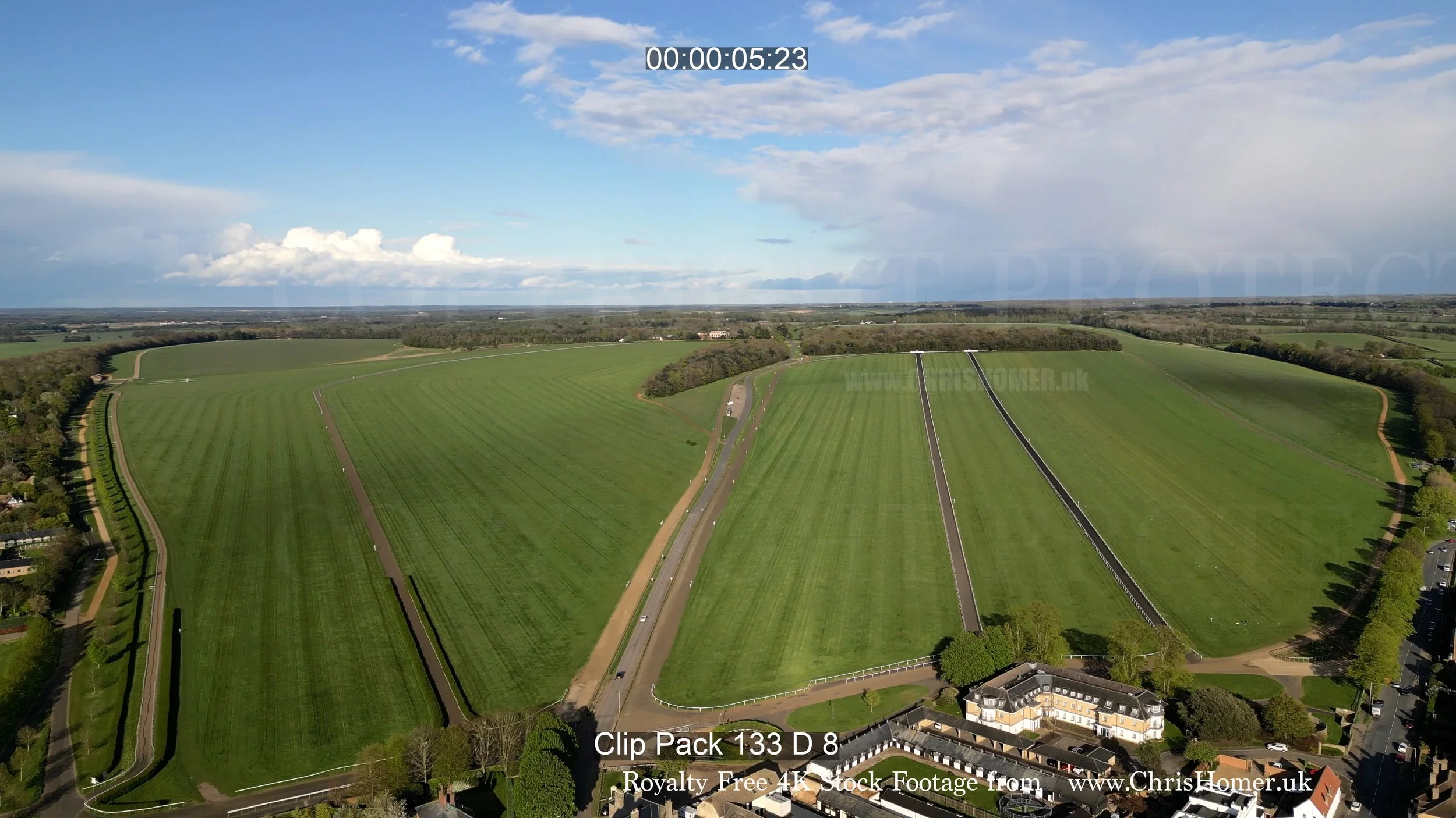 Warren Hill Stock Footage, Newmarket - Drone Aerial View