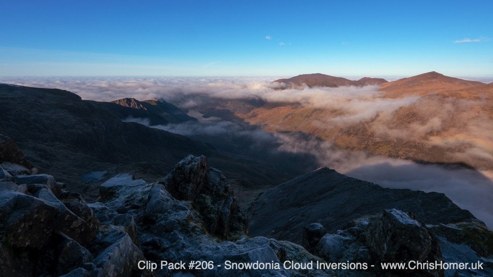 Cloud inversion weather in the Welsh valleys timelapse stock footage