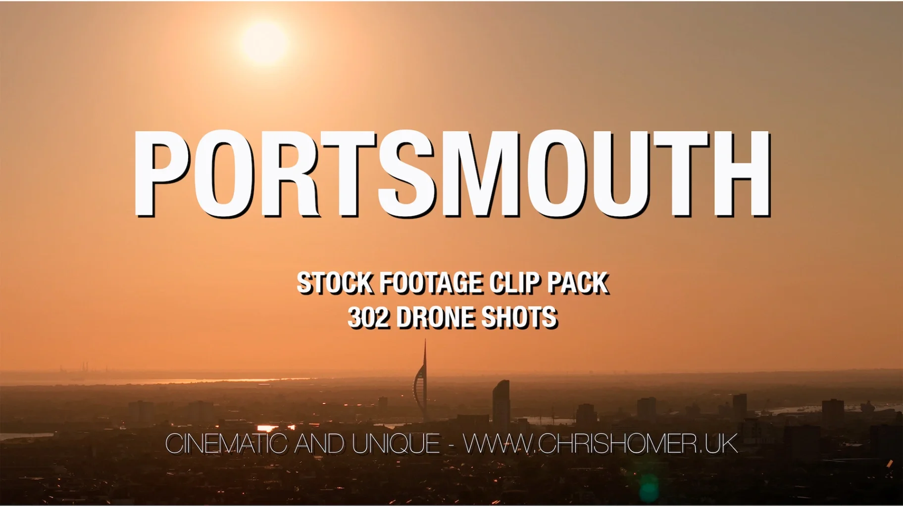 Portsmouth drone stock video footage clip pack