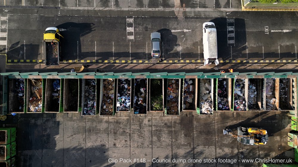 Council dump and recycling centre stock footage