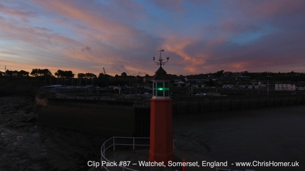 Watchet lighthouse Somerset stock video footage