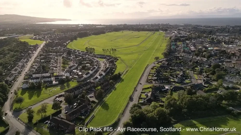 Ayr Racecourse drone stock video footage