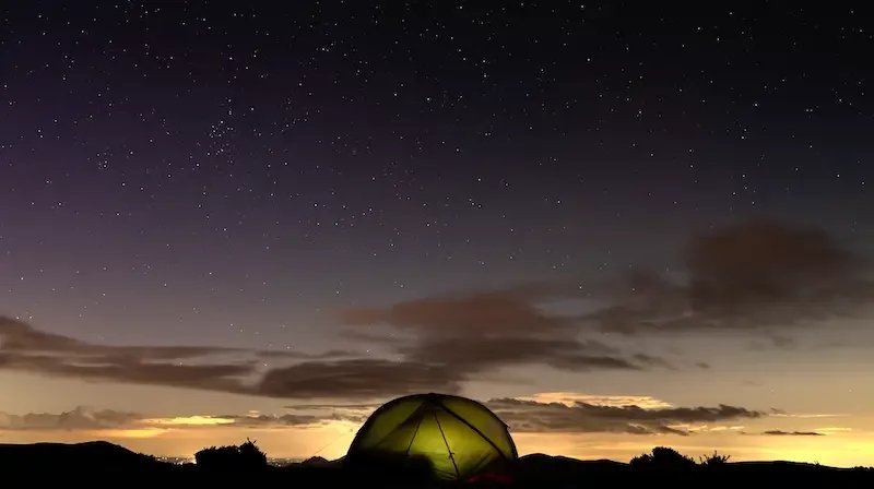 wild camping timelapse stock video footage
