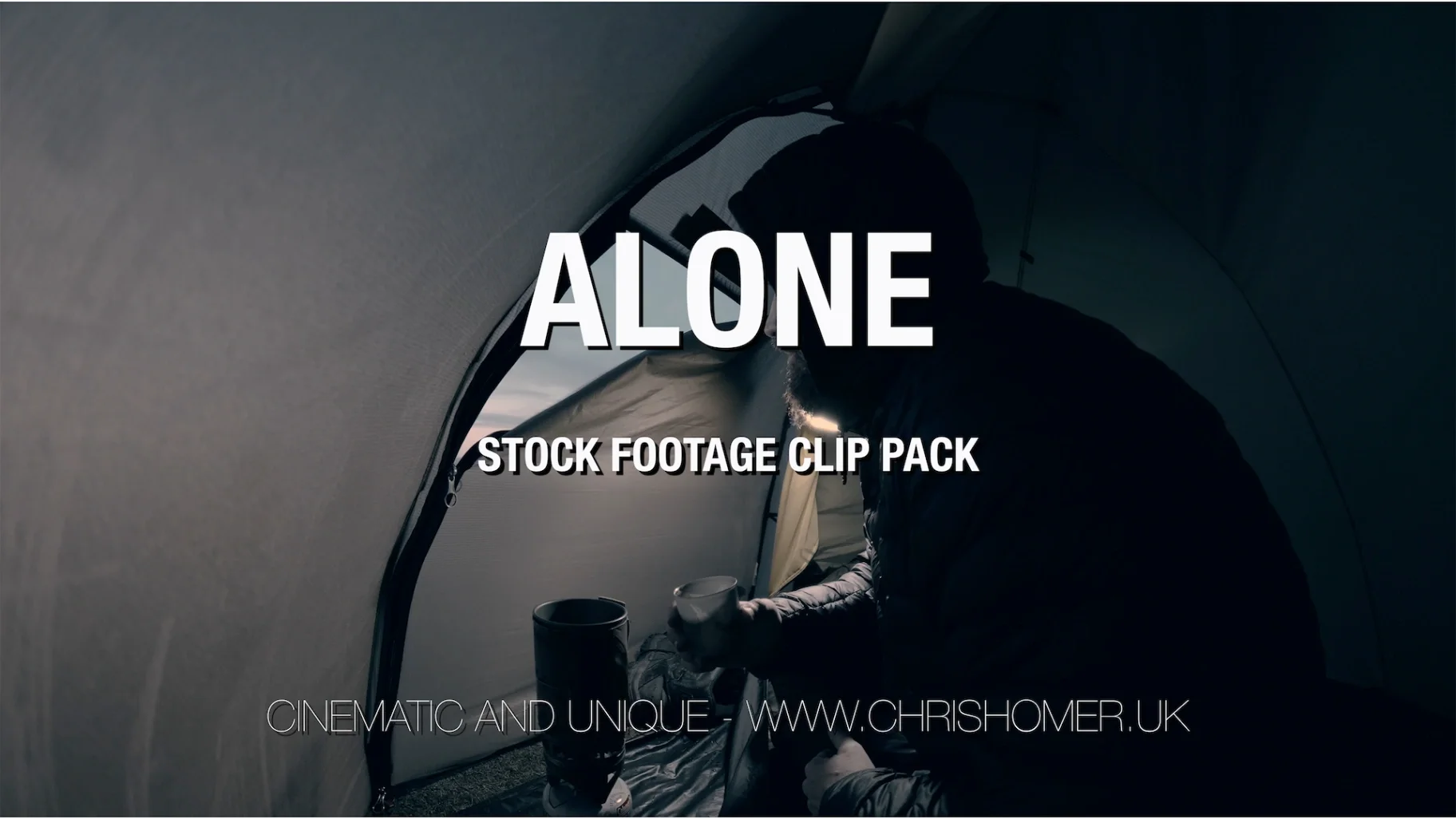 Alone. Atmospheric Stock Footage - Lonely Solo Wild Camping (Pack 321)