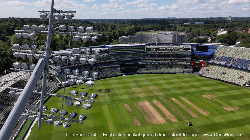 Edgbaston cricket stadium drone stock video footage