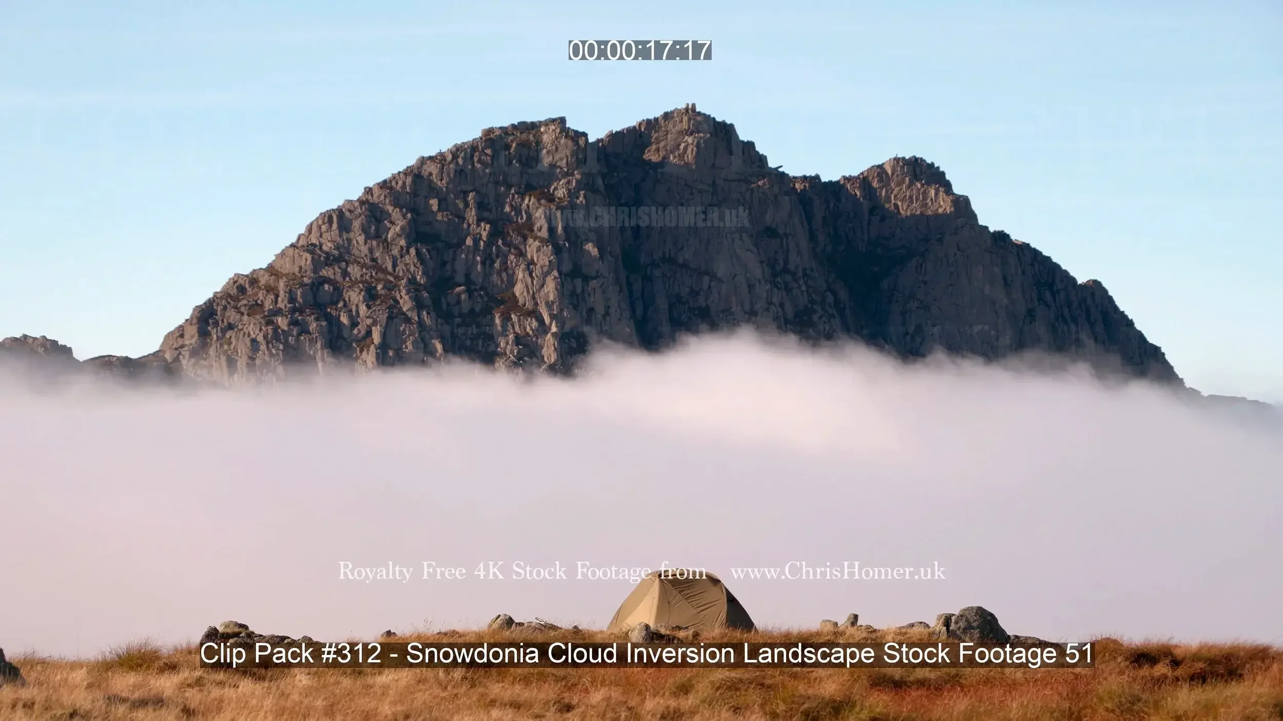 Clip Pack #312 - Snowdonia Cloud Inversion Landscape Stock Footage