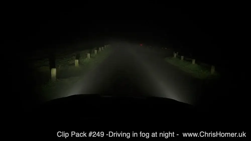 Driving in fog stock footage - Generic stock video download